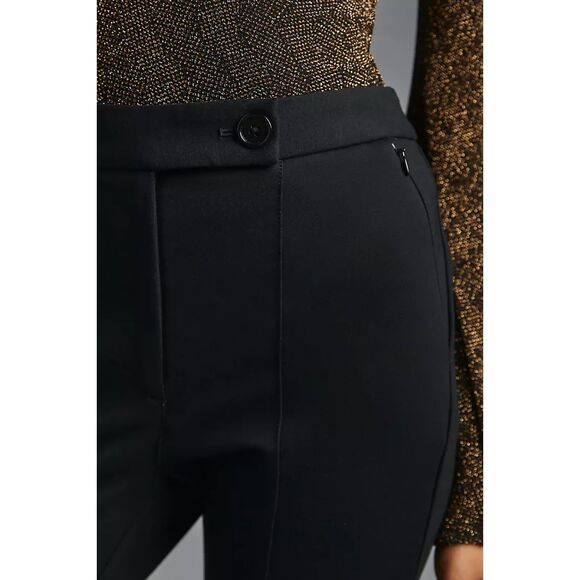 Maeve Anthropologie Ankle-Zip Black Stretch Skinny Pants size 0 - Picture 3 of 14